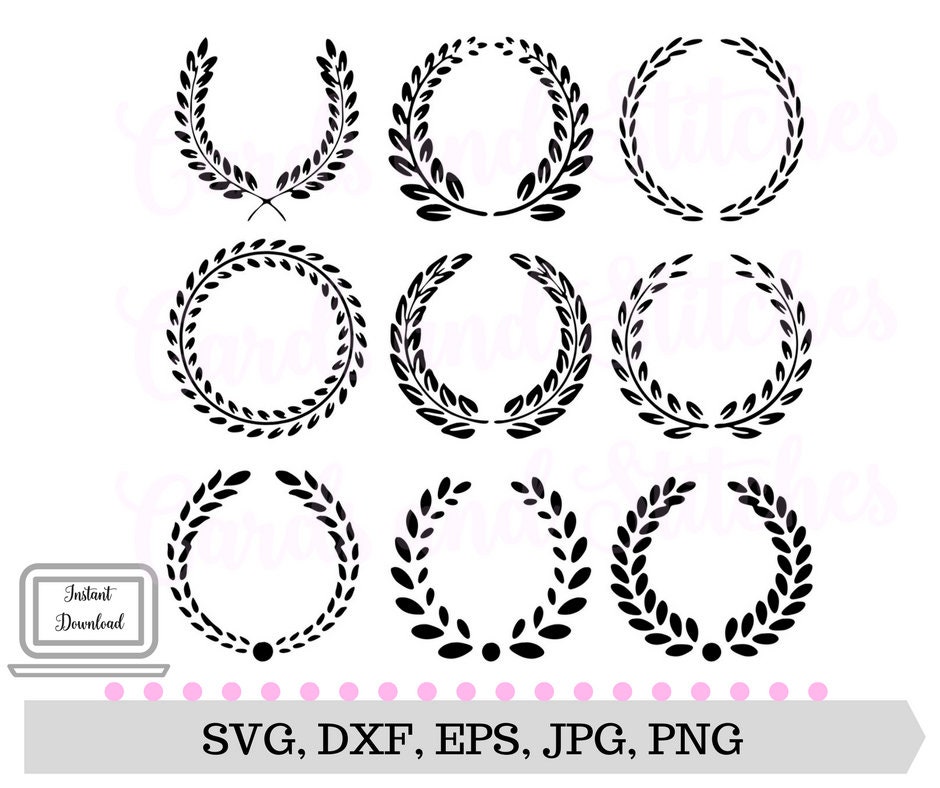 Download Leaf Circle Frames SVG Monogram Frames SVG Digital Cutting