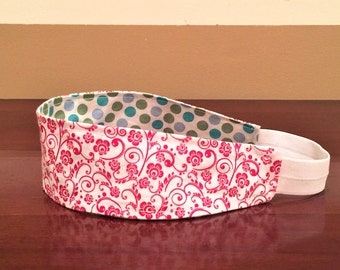 Red Headband, Red Headband for women, Red Girls Headband, Polka dot Headband, Red Womens Headband, Clothing-Gift, Reversible Headband