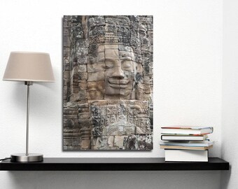 Angkor Thom Faces | Siem Reap, Cambodia~ Ruins, ancient, hindu, architecture, face, Angkor wat, carving, rock, stone, Cambodian, temple,