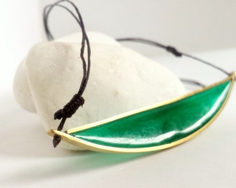 Handmade necklace / Bronze necklace / Colourful necklace / Summer necklace / Boho necklace / Shape necklace