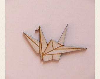 Origami White Swan Brooch