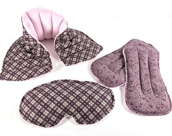 Heated Neck Wrap, Heating Pad, Microwave Heat Pack, Spa, Gift Set, Flax Seed Pillow, Pain Relief, Neck Warmer, Foot Warmers, Eye Pillow