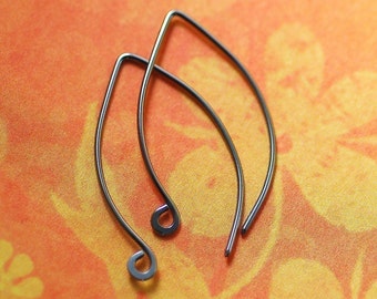 Oxidized Long Sterling Silver Handmade Earwires: 6 pair