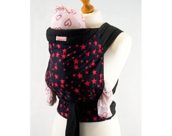 Palm and Pond Mei Tai Baby Carrier - Black with Red Stars
