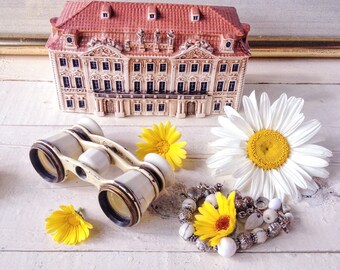 Vintage binoculars Opera binoculars Soviet binoculars bakelite small retro binoculars optical instrument theatre performance Theatrical prop