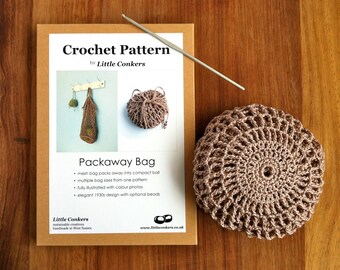 Crochet Pattern / Gift for Crocheter / Crochet Gift / String Mesh Bag Purse Printed Paper Pattern / Craft Gift / Eco-friendly
