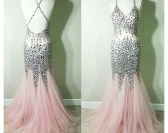 Maxi mermaid prom sequin dress Vegas Wedding Bridesmaid Carnival