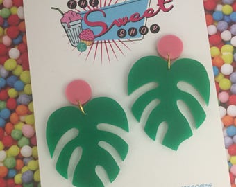 Giant Acrylic Monstera Dangles