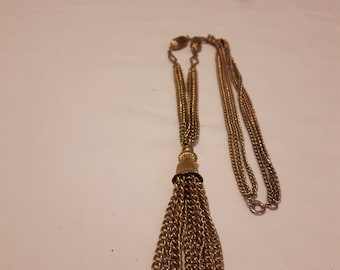 Vintage Gold Tassel Necklace - Long - Multi Strand Necklace - Statement Necklace - 1970s - Wedding/Bridal/Anniversary/Birthday/Mother's Day