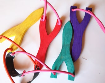 Medium Wooden Slingshot - Colors- Randomly picked-