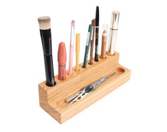 Kosmetik Organizer aus Holz | Aufstellungsbox für Makeup und Beautyprodukte | Schminktisch mit Luxusnote | WoodBi | Aufbewahrung von Makeup