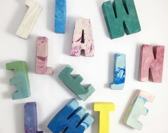 Custom Colourful Concrete Letters
