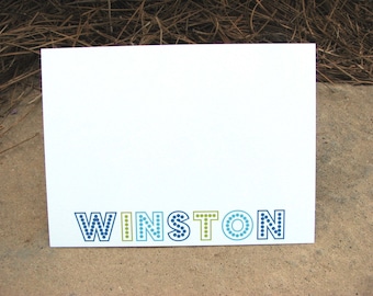 Personalized Flat Note Cards Marquees Stationery