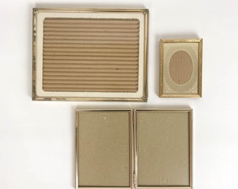 Vintage Brass Frames, Brass Frame Set, Brass Frame, 8x10, 5x7, 3x5, Vintage Frames, Tabletop Frames, Gold Frames, Brass Decor, Mid Century