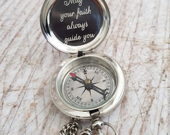 Handmade Silver Compass, Personalized Working Compass, Anniversary Gift, Wedding Gift, Engraved Compass, Groomsmen Gift, Christmas Gift