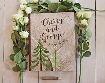 Rustic Wedding Guest Book, Trees Guest Book, Country Wedding Guestbook, Mountain Wedding Guest Book, Woodsy Guest Book, Polaroid Guestbook