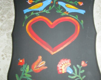 Decorative plaque. Wedding gift. Personalized Name for Wedding, Anniversary. Pennsylvania Dutch German. Special, signed Folk Art gift.