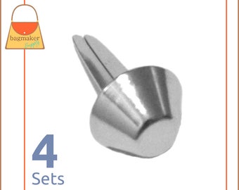 14 mm Purse Feet, Handbag Bottom Studs, Nickel Finish, 4 Feet, Purse Handbag Bag Making Hardware Supplies, PFT-AA001