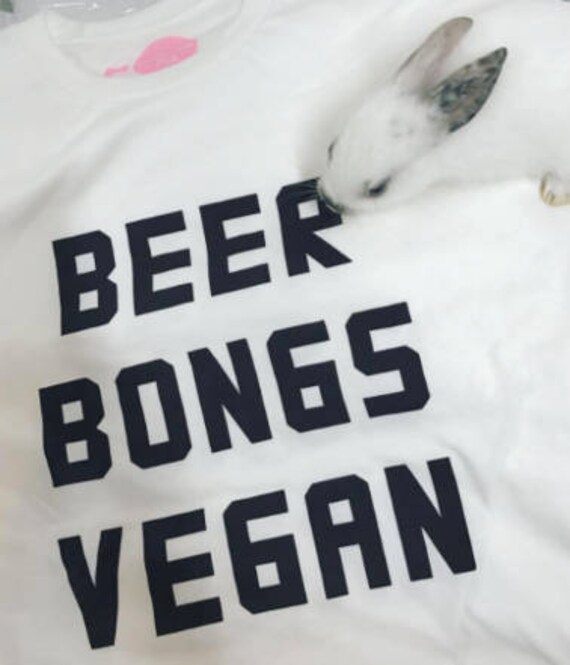 Beer Bongs Vegan, vegan tee, beer shirt, cotton, screen printed shirt