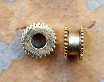 1 Antique Gold Channel Bead 6 x 11mm Nunn Designs