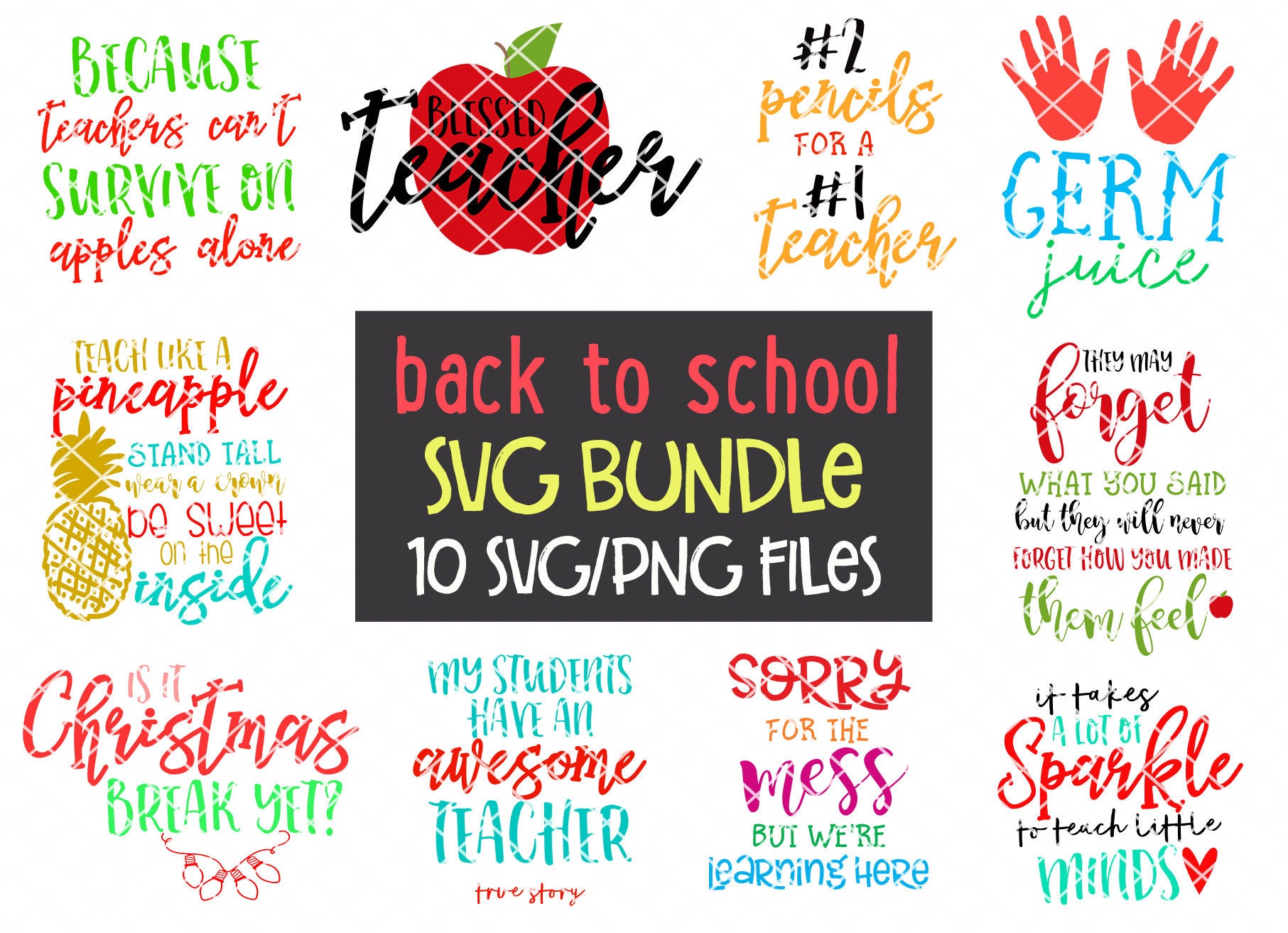 Download Teacher Back To School SVG Designs Bundle August 2017