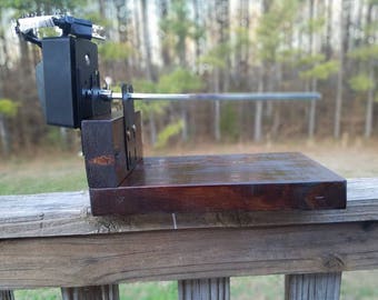 Single cup tumbler turner with wood base (motor included)