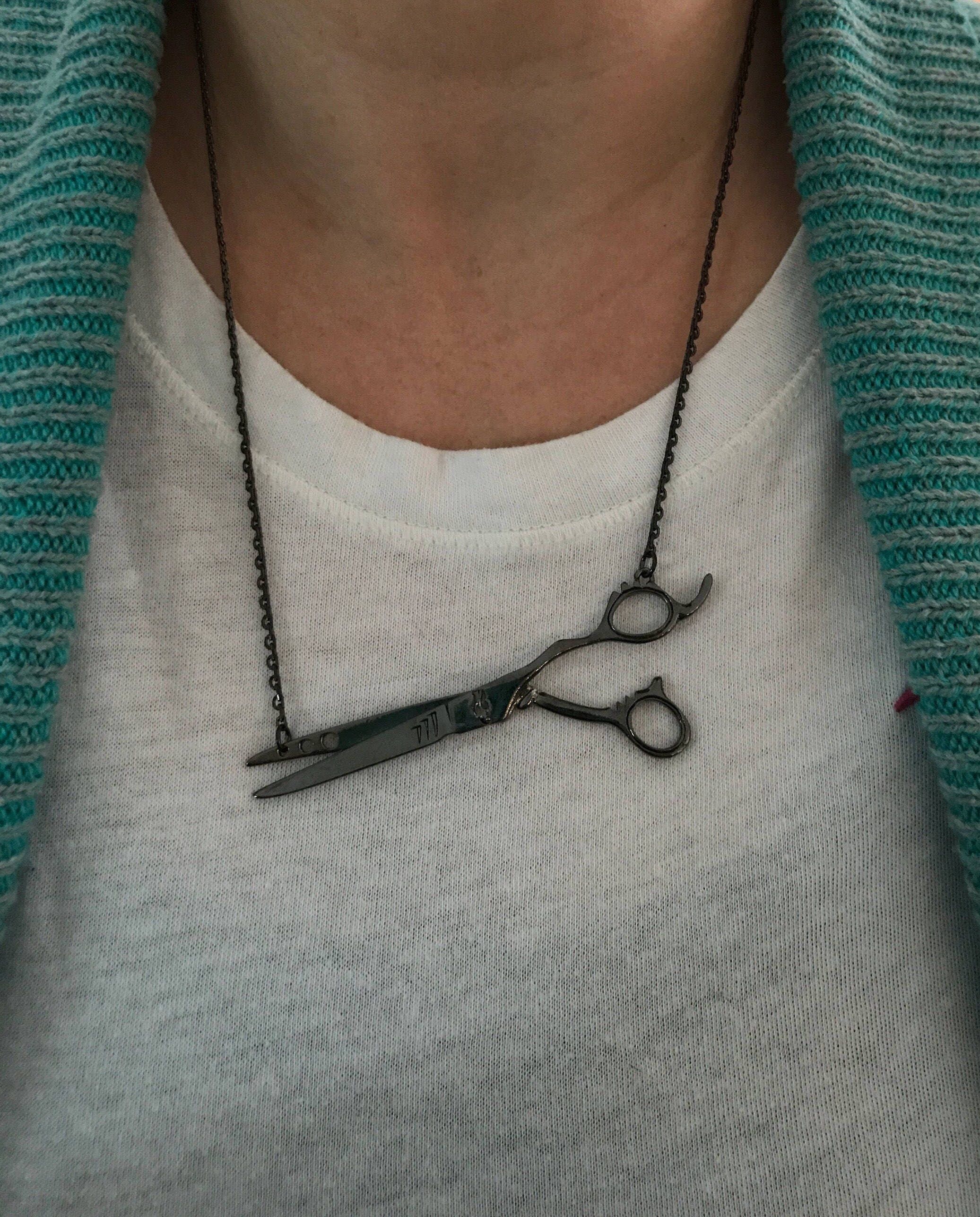 Shears Scissor Necklace for Hairstylist Hairdresser Barber.