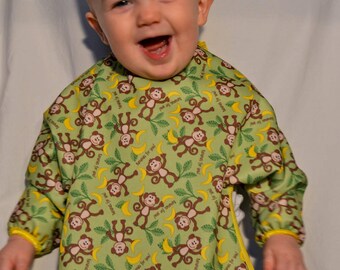 Long Sleeve Bib - Monkey