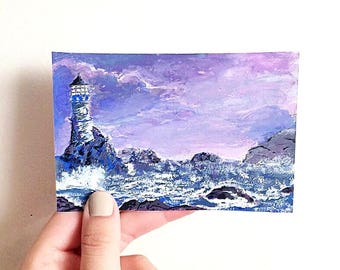 Lighthouse Painting Original