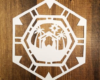 Paper Nativity Snowflake