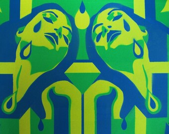custom commission paintings stencil art spray paints canvas