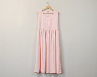 Long Babydoll Dress, 90s Minimal Maxi Dress, Free Size Dress, Simple Market Dress, Spring Summer Sleeveless Dress, Oversized Cotton Dress