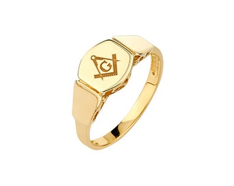 14K Yellow Gold Mason Ring, Mason Ring, Mason Jewelry, Pinkie Ring, Masonic Ring, Masonic Jewelry, Gold Ring