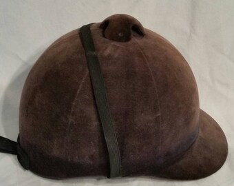 Vintage brown riding hat, equestrian 21 3/4
