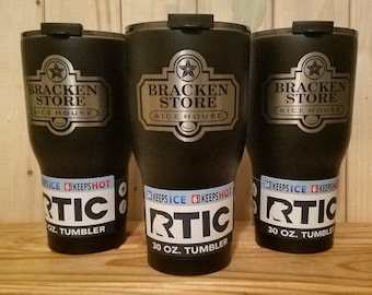 Custom RTICs - Etched Black RTIC - Black customized tumblers - Personalized RTIC