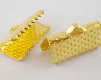 Gold 10 13 mm crimps for ribbons