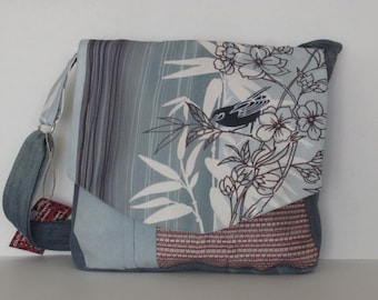 handbag, women fabric shoulder purse back.