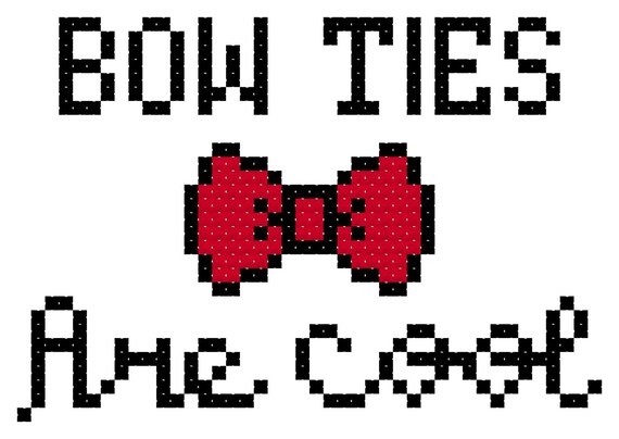 Download Bow Ties are Cool Cross Stitch Pattern PDF