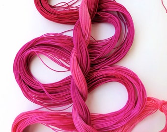 Size 40 "Raspberry Sorbet" hand dyed thread 6 cord cordonnet tatting crochet cotton