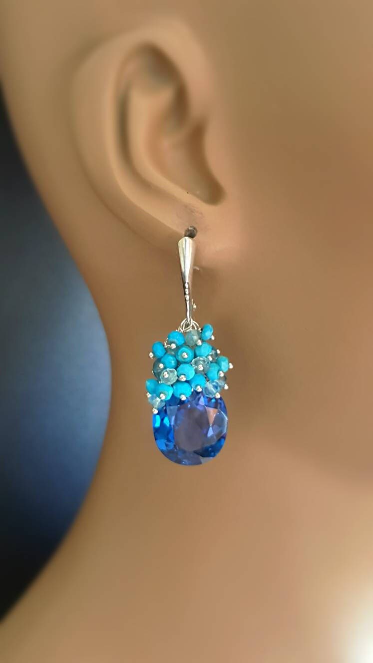 London Blue Topaz with Sleeping Beauty Turquoise and