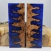 2 pcs Burl Blue Composite Knife Scales (131)