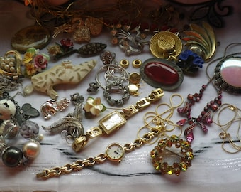 Job Lot Collection of Vintage Antique Bits and Bobs Destash Spares Repair