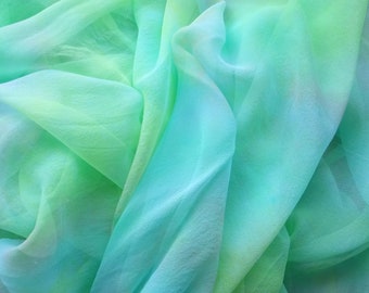 Hand Dyed Silk Gauze Scarf Blank or Yardage Sail Away Colorway