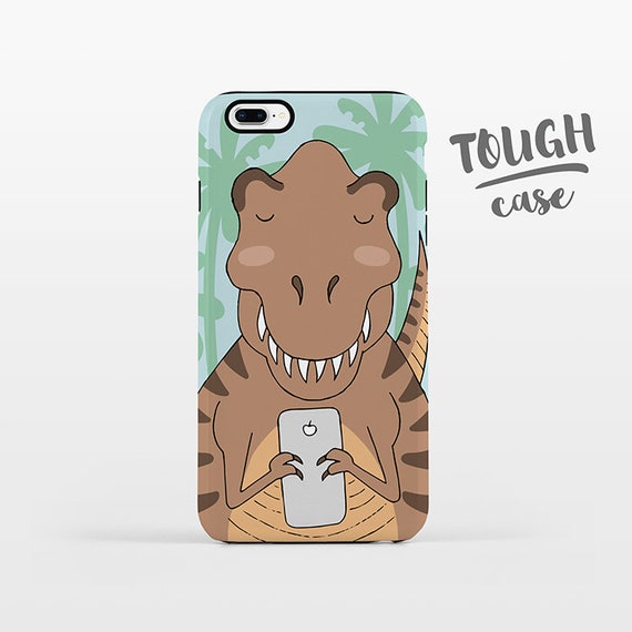 T-Rex iPhone Case iPhone X iPhone 8 Plus iPhone 7 Plus iPhone 6 Plus iPhone 6s iPhone SE iPhone 5 5s 5c 4 4s Cute Dinosaur Phone Case TOUGH