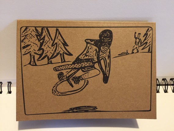 mtb buddies blank greeting card for birthday good luck