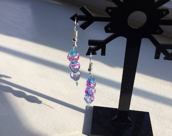 Pink and Sky Blue Earrings