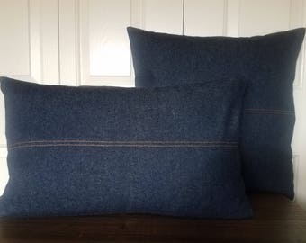 Navy Blue Pillow-Denim pillow cover-Cushion covers-Denim bedding-Pillow cover-Throw pillow-Decorative pillow-Blue pillow cover-Accent pillow