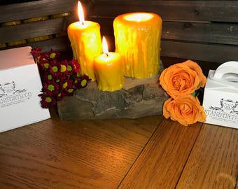Set of 100% Pure Organic Beeswax handmade Candles-Dripped Candle-Beeswax Pillar-Rustic Candle-Drip Beeswax Candle Eco Candle