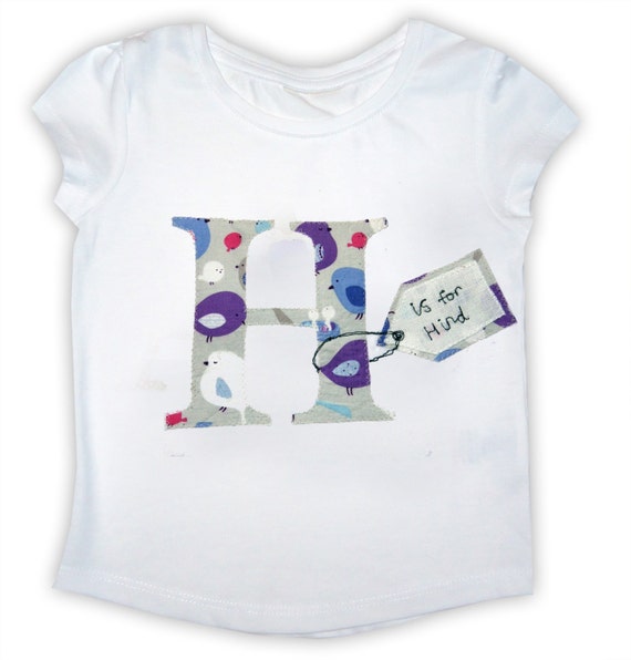 Girl's Personalized Alphabet Tee Shirt / Childrens