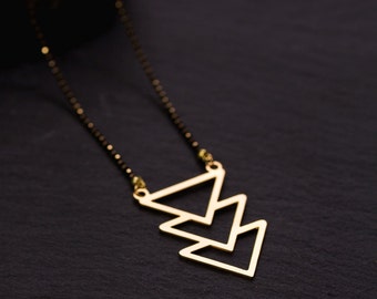 3 Gold Triangles necklace